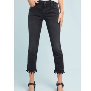 Current/Elliot The Cropped Straight Pom Pom jeans